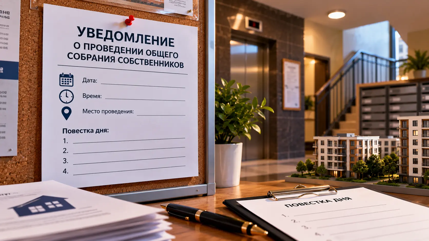Уведомление о проведении общего собрания собственников МКД: сроки, способы, образец
