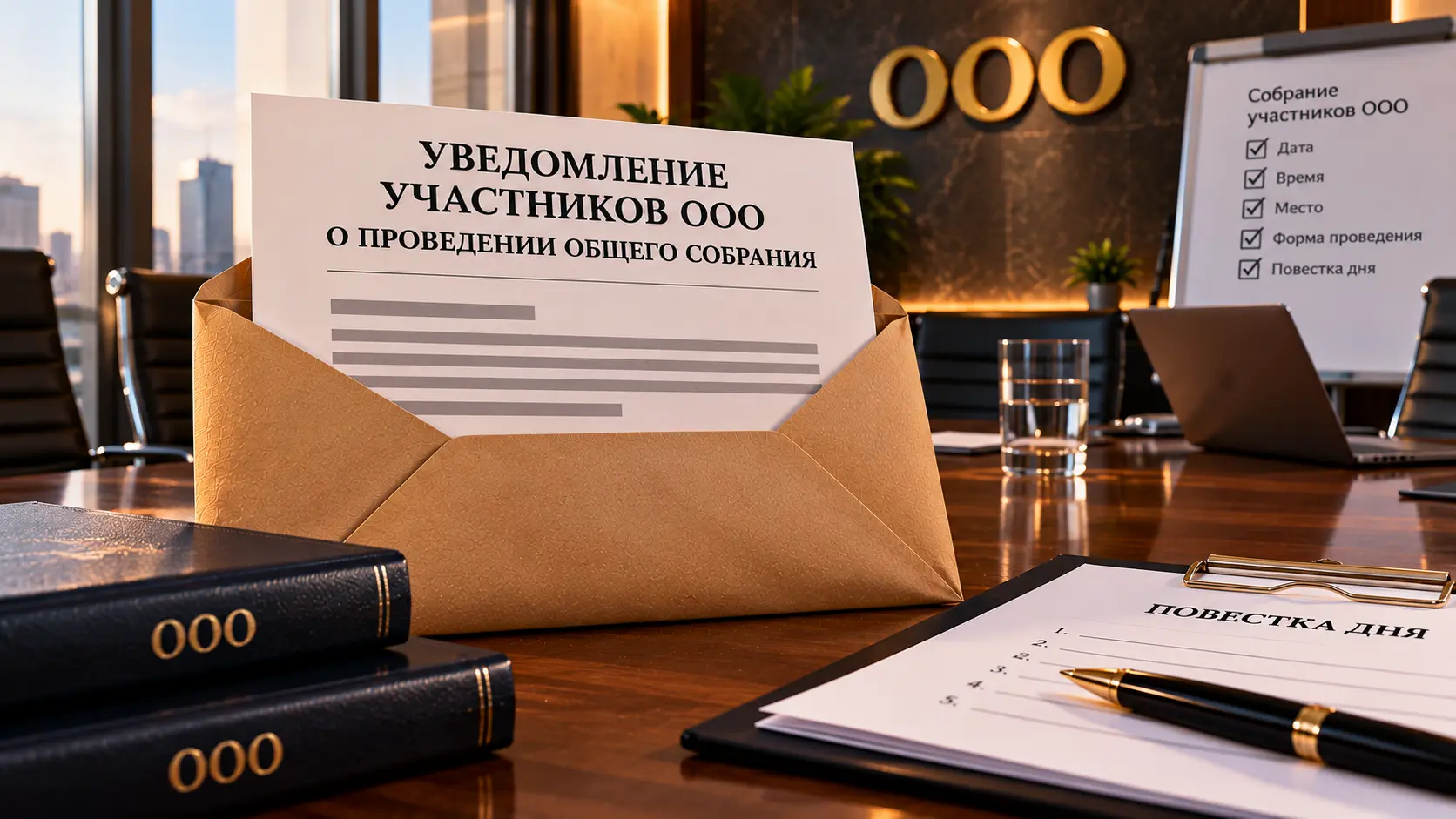Уведомление участников ООО о собрании: срок 30 дней и образец